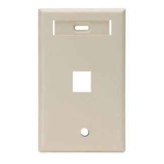 Leviton 1-Gang QuickPort Wall Plate With ID Window 1-Port Ivory (42080-1IS)
