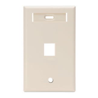 Leviton 1-Gang QuickPort Wall Plate With ID Window 1-Port Light Almond (42080-1TS)