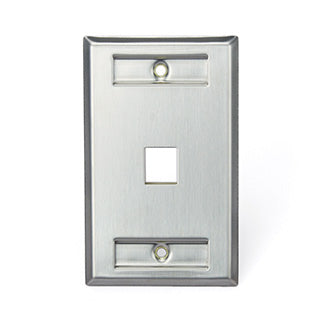 Leviton Stainless Steel QuickPort Wall Plate 1-Gang 1-Port With Designation Windows (43080-1L1)
