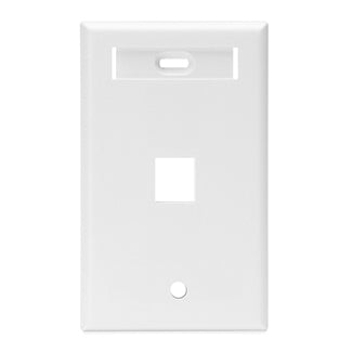 Leviton 1-Gang QuickPort Wall Plate With ID Window 1-Port White (42080-1WS)