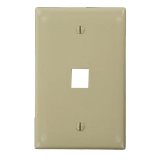 Leviton Midsize 1-Gang QuickPort Wall Plate 1-Port Ivory (41091-1IN)