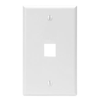 Leviton 1-Gang QuickPort Wall Plate 1-Port White (41080-1WP)