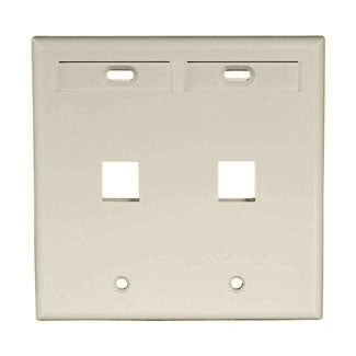 Leviton Dual-Gang QuickPort Wall Plate With ID Windows 2-Port Ivory (42080-2IP)