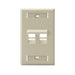 Leviton Angled 1-Gang QuickPort Wall Plate With ID Windows 2-Port Ivory (42081-2IS)