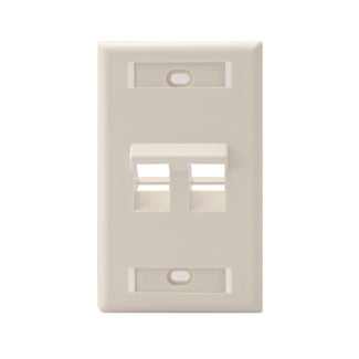 Leviton Angled 1-Gang QuickPort Wall Plate With ID Windows 2-Port Light Almond (42081-2TS)