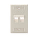 Leviton Angled 1-Gang QuickPort Wall Plate With ID Windows 2-Port Light Almond (42081-2TS)