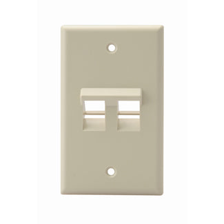 Leviton Angled 1-Gang QuickPort Wall Plate 2-Port Ivory (41081-2IP)