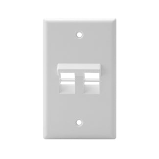 Leviton Angled 1-Gang QuickPort Wall Plate 2-Port White (41081-2WP)