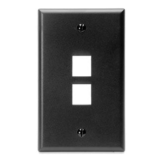 Leviton 1-Gang QuickPort Wall Plate 2-Port Black (41080-2EP)