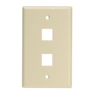 Leviton 1-Gang QuickPort Wall Plate For Large Connectors 2-Port Ivory 1-Gang QuickPort Wall Plates For Large Connectors (41080-2IL)