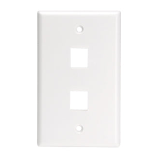 Leviton 1-Gang QuickPort Wall Plate For Large Connectors 2-Port White 1-Gang QuickPort Wall Plates For Large Connectors (41080-2WL)