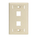 Leviton 1-Gang QuickPort Wall Plate For Large Connectors Windows 2-Port Ivory 1-Gang QuickPort Wall Plates (42080-2IL)