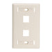 Leviton 1-Gang QuickPort Wall Plate For Large Connectors With ID Windows 2-Port Light Almond 1-Gang QuickPort Wall Plates (42080-2TL)