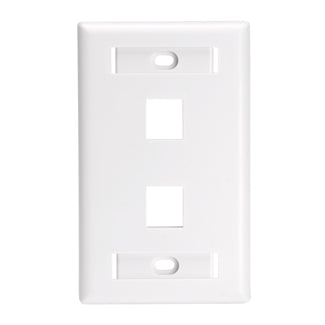 Leviton 1-Gang QuickPort Wall Plate For Large Connectors Windows 2-Port White 1-Gang QuickPort Wall Plates (42080-2WL)
