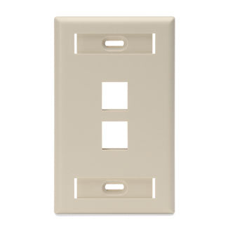 Leviton 1-Gang QuickPort Wall Plate With ID Windows 2-Port Ivory (42080-2IS)