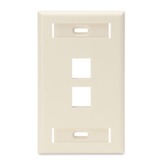 Leviton 1-Gang QuickPort Wall Plate With ID Windows 2-Port Light Almond (42080-2TS)