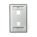 Leviton Stainless Steel QuickPort Wall Plate 1-Gang 2-Port With Designation Windows (43080-1L2)