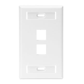 Leviton 1-Gang QuickPort Wall Plate With ID Windows 2-Port White (42080-2WS)