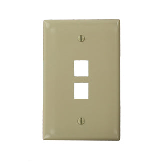 Leviton Midsize 1-Gang QuickPort Wall Plate 2-Port Ivory (41091-2IN)