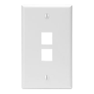 Leviton 1-Gang QuickPort Wall Plate 2-Port White (41080-2WP)