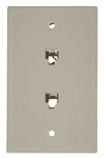 Leviton Standard Telephone Wall Jack 6P4C X 6P4C Screw Terminals Light Almond (40244-T)