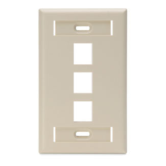 Leviton 1-Gang QuickPort Wall Plate With ID Windows 3-Port Ivory (42080-3IS)