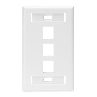 Leviton 1-Gang QuickPort Wall Plate With ID Windows 3-Port White (42080-3WS)