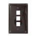 Leviton Midsize 1-Gang QuickPort Wall Plate 3-Port Brown (41091-3BN)