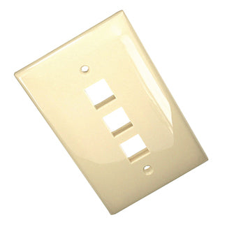 Leviton Midsize 1-Gang QuickPort Wall Plate 3-Port Ivory (41091-3IN)