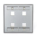 Leviton Stainless Steel QuickPort Wall Plate Dual Gang 4-Port With Designation Windows (43080-2L4)