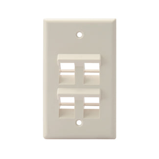 Leviton Angled 1-Gang QuickPort Wall Plate 4-Port (41081-4TP)