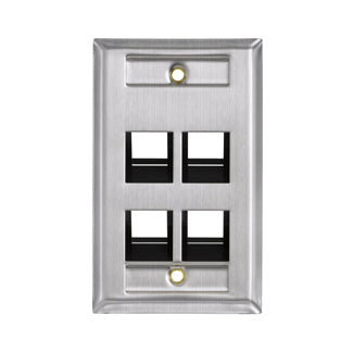 Leviton Placa de Pared QuickPort con Ventana ID, 1 Puerto, Blanco