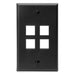 Leviton 1-Gang QuickPort Wall Plate 4-Port Black (41080-4EP)