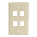 Leviton 1-Gang QuickPort Wall Plate For Large Connectors 4-Port Ivory 1-Gang QuickPort Wall Plates For Large Connectors (41080-4IL)