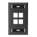 Leviton 1-Gang QuickPort Wall Plate With ID Windows 4-Port Black (42080-4ES)