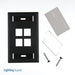 Leviton 1-Gang QuickPort Wall Plate With ID Windows 4-Port Black (42080-4ES)