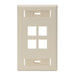 Leviton 1-Gang QuickPort Wall Plate With ID Windows 4-Port Ivory (42080-4IS)
