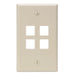 Leviton 1-Gang QuickPort Wall Plate 4-Port Ivory (41080-4IP)