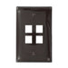 Leviton Midsize 1-Gang QuickPort Wall Plate 4-Port Brown (41091-4BN)