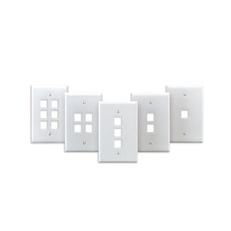 Leviton Midsize 1-Gang QuickPort Wall Plate 4-Port Ivory (41091-4IN)