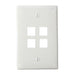 Leviton Midsize 1-Gang QuickPort Wall Plate 4-Port White (41091-4WN)