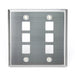 Leviton Stainless Steel QuickPort Wall Plate Dual Gang 6-Port (43080-2S6)