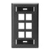 Leviton QuickPort Wall Plate With ID window 1-Gang 6-Port Black (42080-6ES)