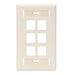 Leviton 1-Gang QuickPort Wall Plate With ID Windows 6-Port Light Almond (42080-6TS)