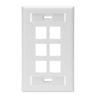 Leviton 1-Gang QuickPort Wall Plate With ID Windows 6-Port White (42080-6WS)