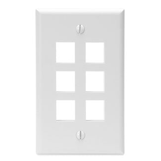 Leviton 1-Gang QuickPort Wall Plate 6-Port White (41080-6WP)