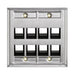 Leviton Angled Dual-Gang Stainless Steel QuickPort Wall Plate With ID Windows 8-Port (43081-2L8)