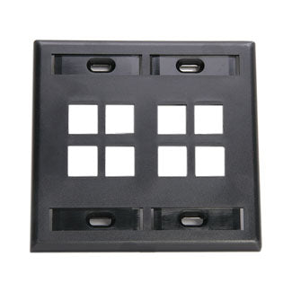Leviton Dual-Gang QuickPort Wall Plate With ID Windows 8-Port Black (42080-8EP)