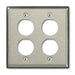 Leviton Dual-Gang Stainless Steel DuraPort Industrial Wall Plate 4-Port (D6710-2S4)