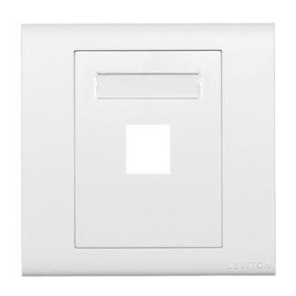 Leviton Excella QuickPort Insert 1-Port White With Wall Plate For voice And Data Applications Outside Of North America (BL186-P1W)